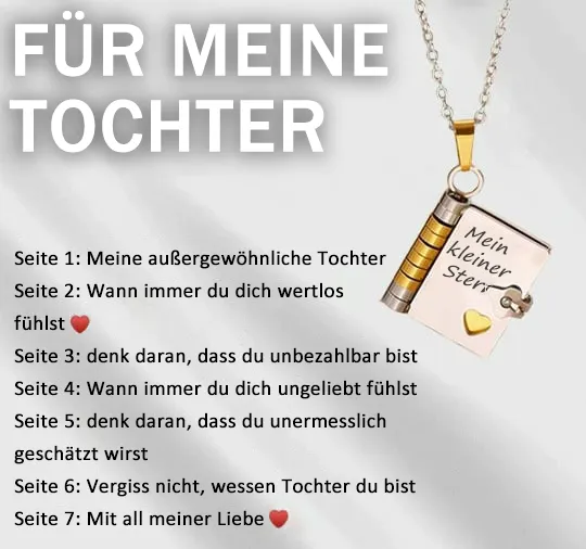 Mein kleiner Sternenbuch-Anhänger für die Liebsten | Zeitloses Geschenk der Liebe an die Familie - Für Tochter / Gold-Silber / Deutsch